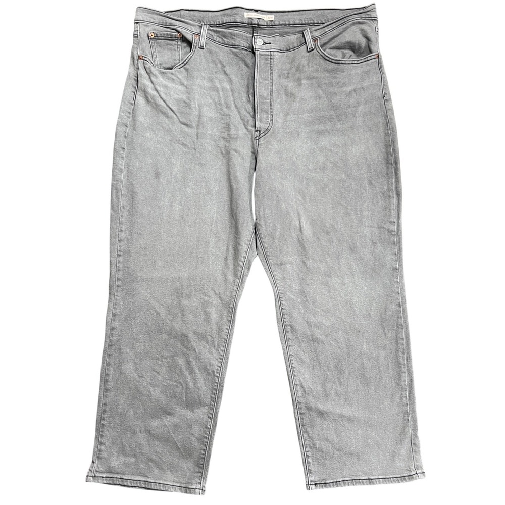 Levi's Ribcage Straight Ankle Gray Wash Jeans Women Plus‎ Size 22W Denim Cropped